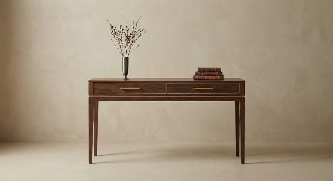 Classic console with brass detailing