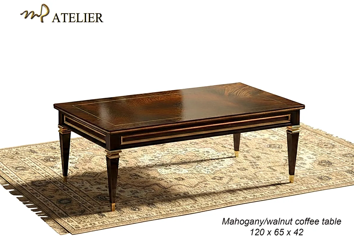 Coffee table with perimeter metal inlay — 2