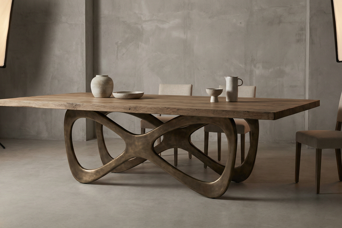 Dining table with sculptural bases — 1