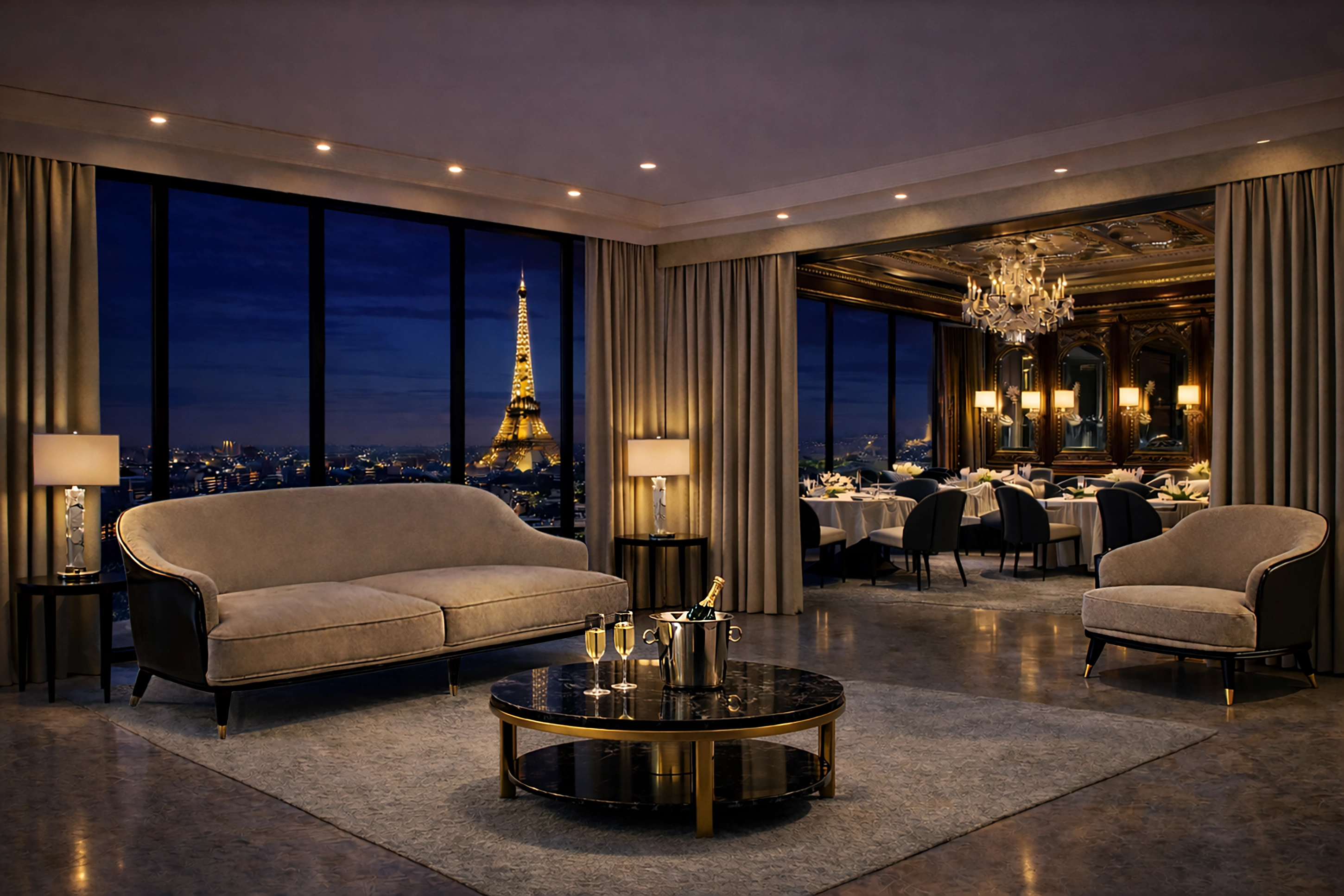 Canapé et fauteuil d’attente, restaurant Parisienne